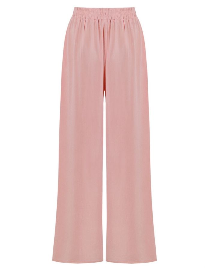 Summer High Waist Wide Leg Straight Casual Trousers Pants